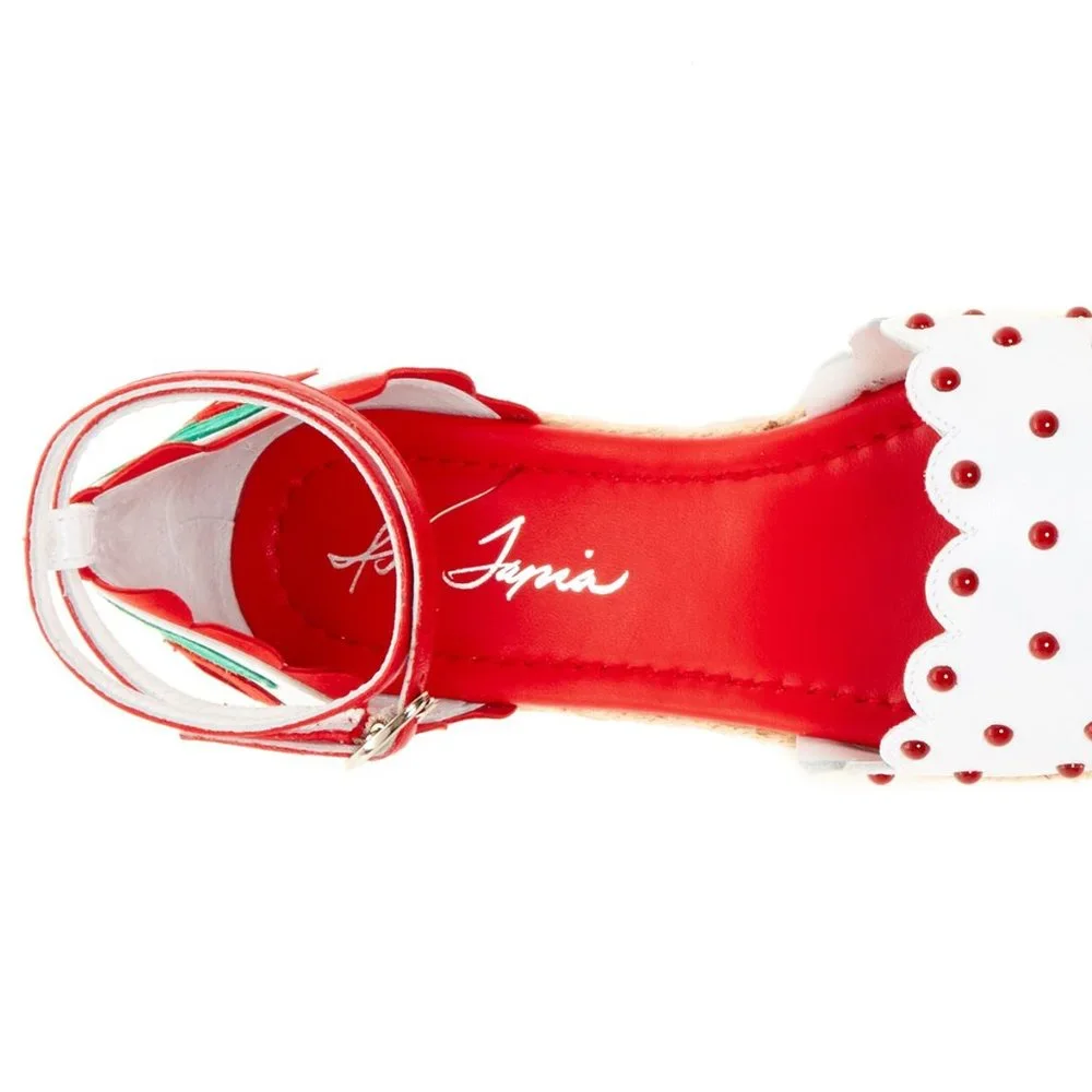 Isa Tapia New Shoes Women's 36 Cherry Platform Sandal Stud Leather NIB $350 ART